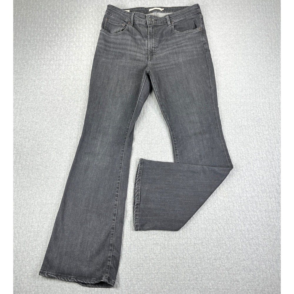 Levis 726 Flare Bootcut Jeans Women 32/30X30 High Rise Premium Denim faded black